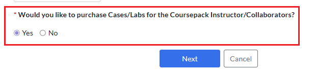 option to purchase item for instructor and collaborator